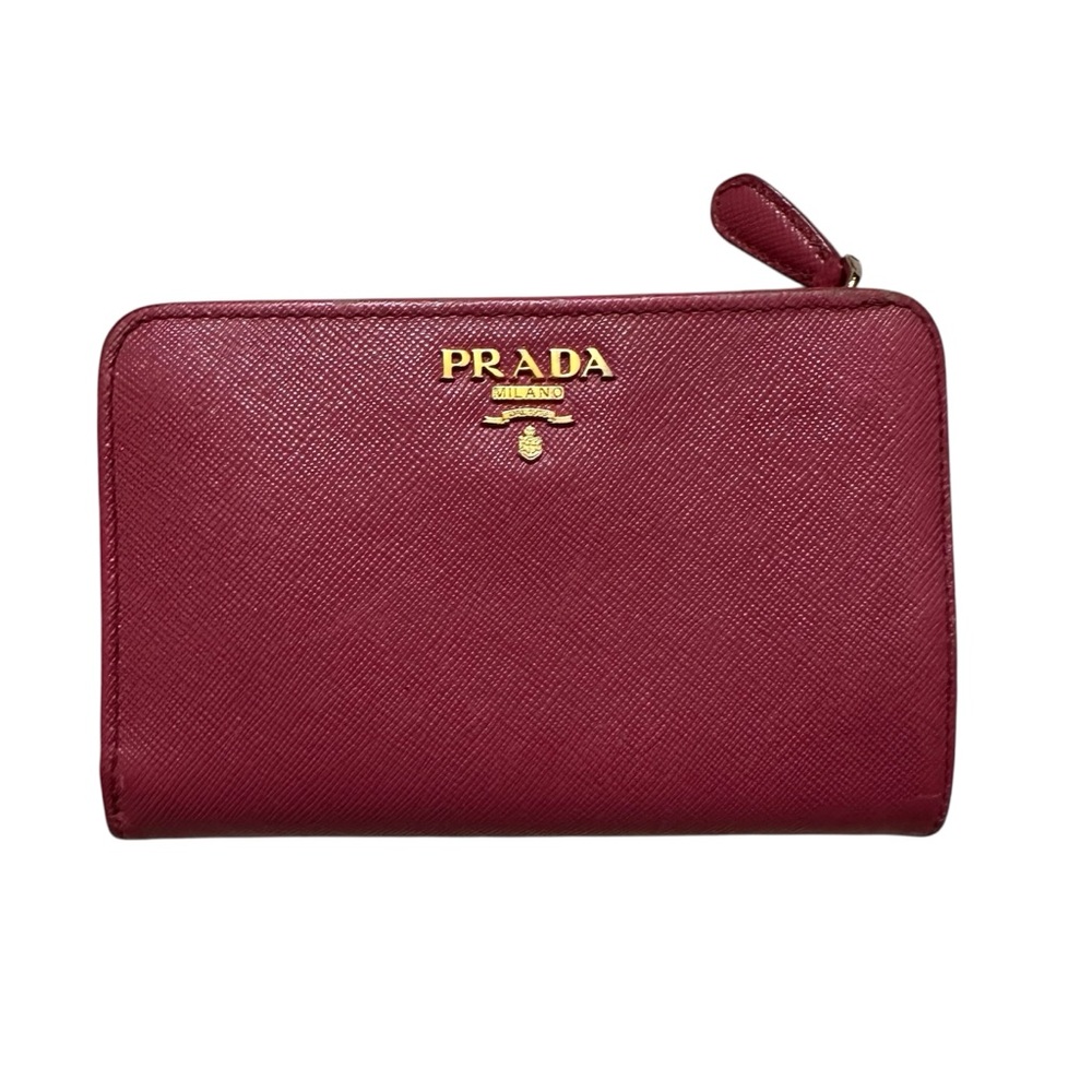 Prada Pink Saffiano Leather Zip Wallet